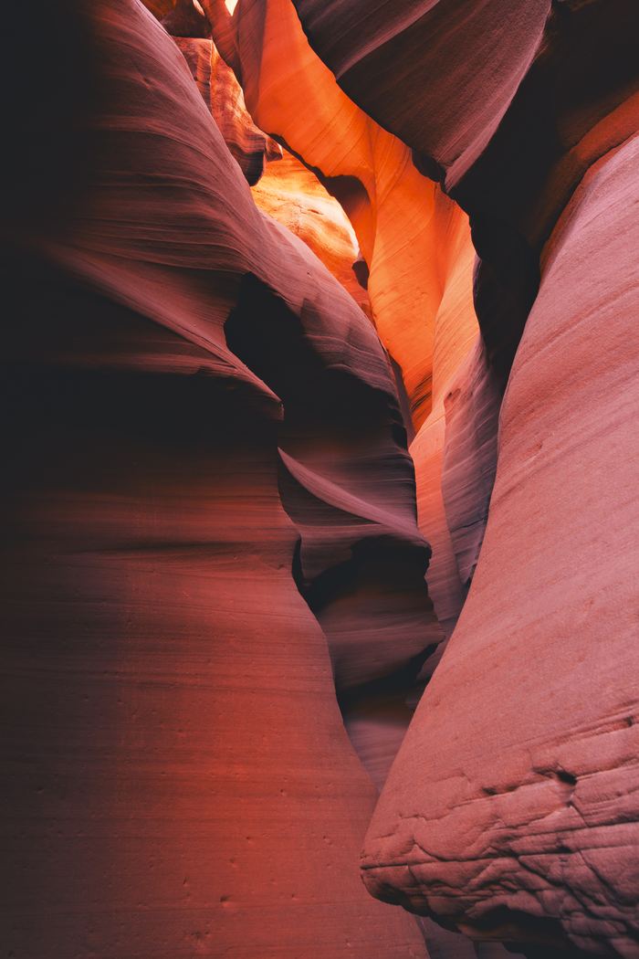 Glowing sandstone walls of Upper Antelope Canyon